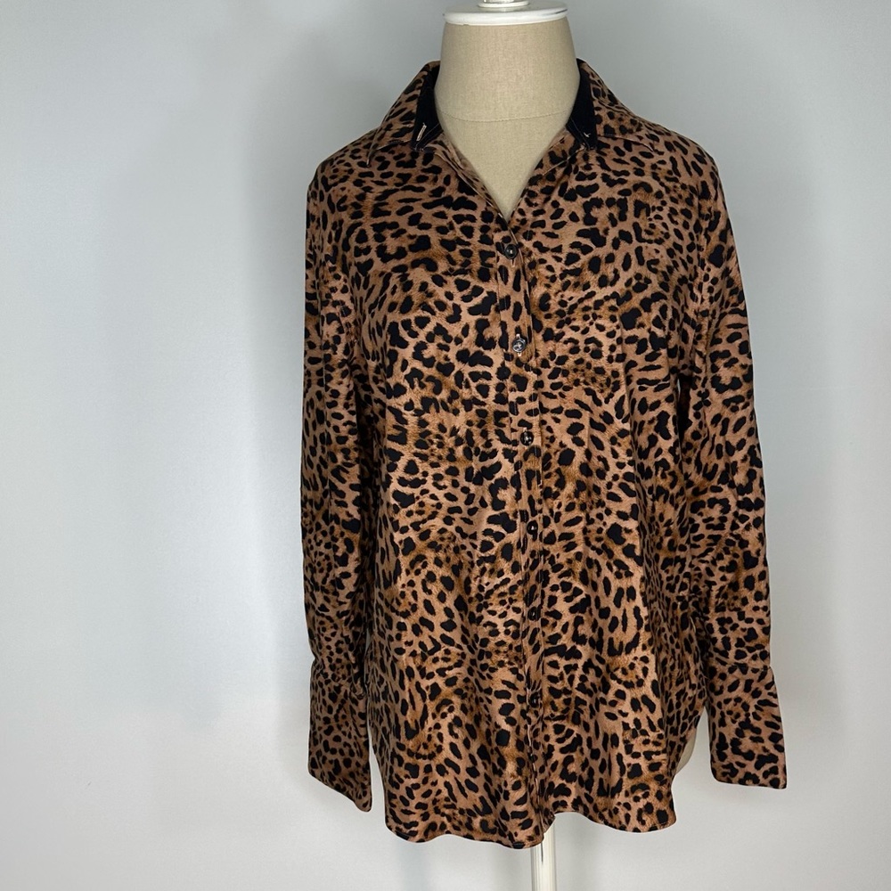 Chico’s Leopard/Cheetah Print Button Down Shirt